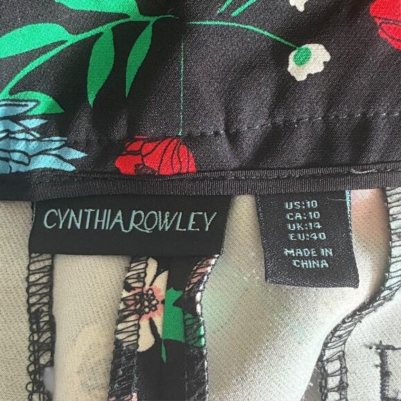 Cynthia Rowley floral flat front straight leg dress pants - Picture 5 of 6